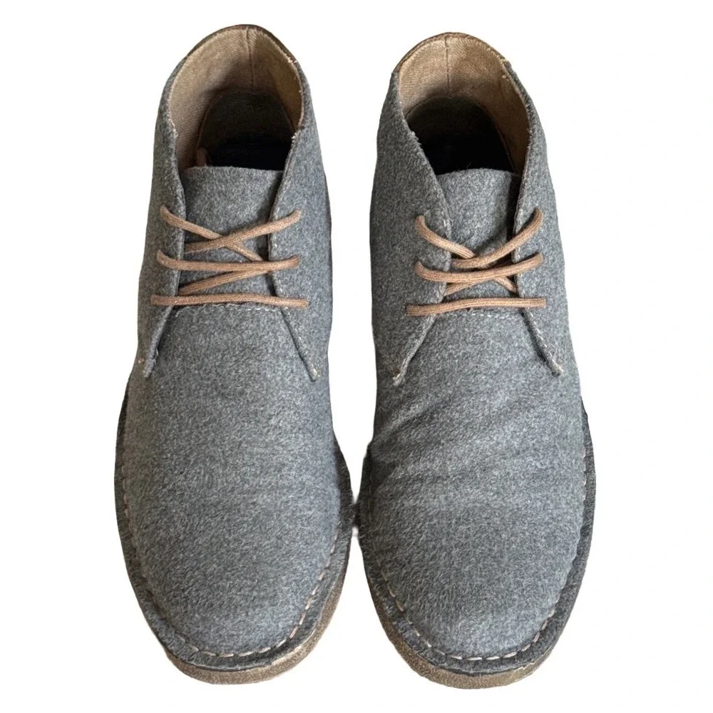 J. Murphy Johnston & Murphy Men Grey Wool Chukka Boots Size 9.5 M Preppy Neutral